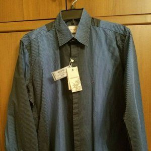 New with tag Teodor Men's shirt Platinum Collection 100% cotton L club slim blue